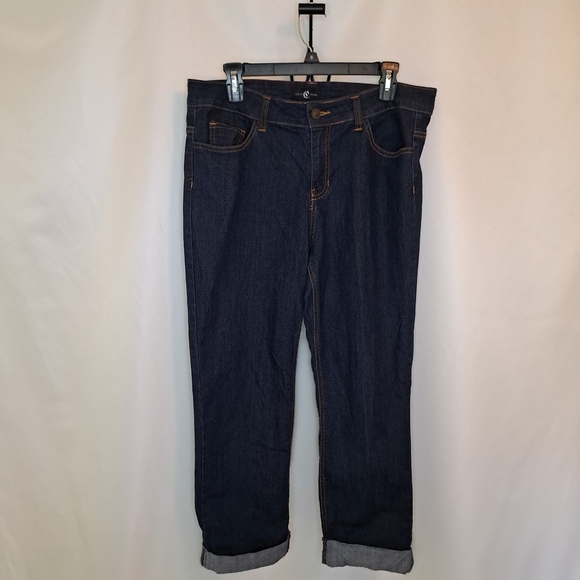 Cello Dark Blue Cuffed Capri's Women's Size 14 - Picture 1 of 7